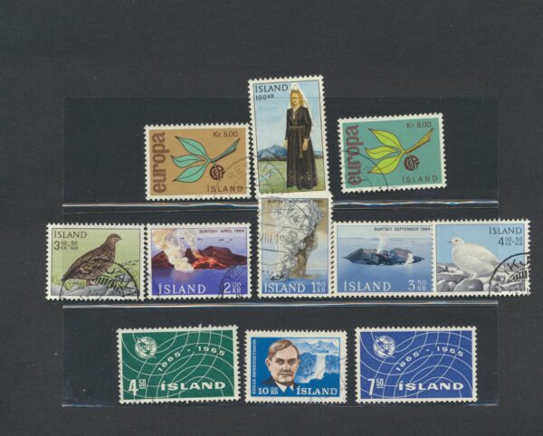 Iceland fine used 1965 stamps Yearset, all stamps and blocks issued.