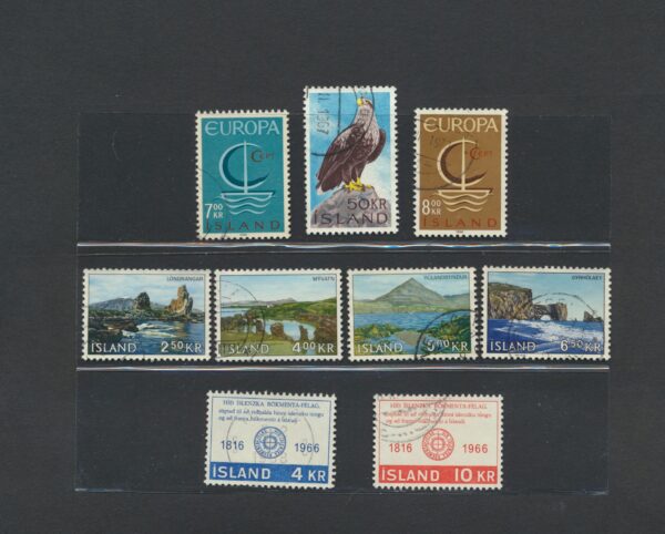 Iceland fine used 1966 stamps Yearset, all stamps and blocks issued.