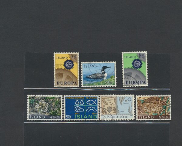 Iceland fine used 1967 stamps Yearset, all stamps and blocks issued.