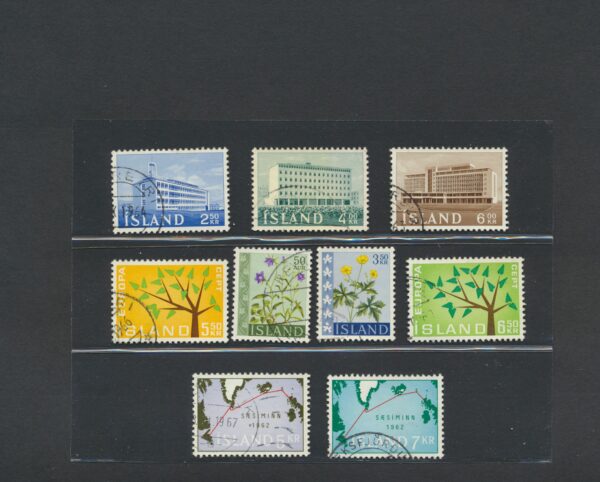 Iceland fine used 1962 stamps Yearset, all stamps and blocks issued.