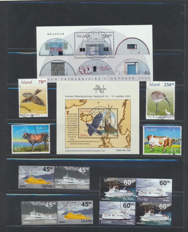 Iceland fine used 2003  stamps Yearset, all stamps and blocks issued.