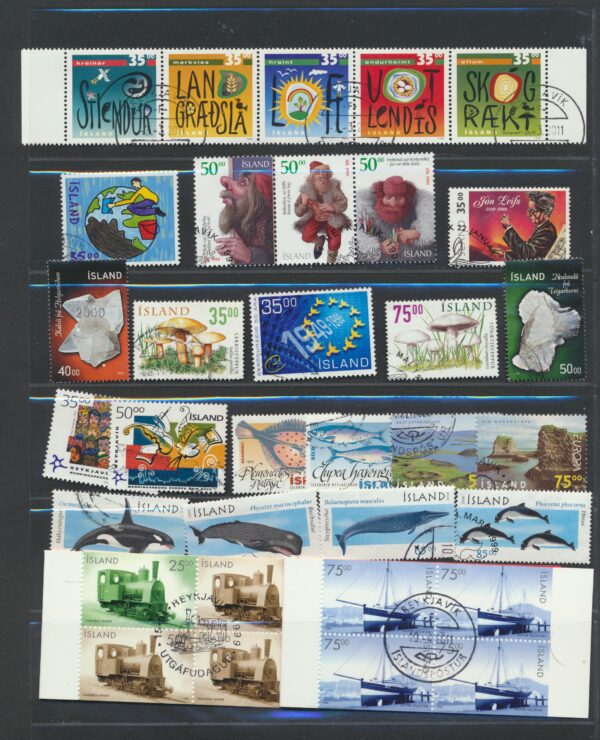 Iceland fine used 1999 stamps Yearset, all stamps and blocks issued.