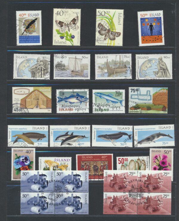 Iceland fine used 2000  stamps Yearset, all stamps and blocks issued.