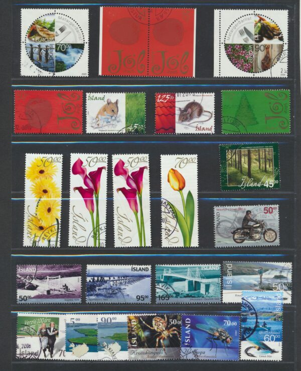 Iceland fine used 2005  stamps Yearset, all stamps and blocks issued.