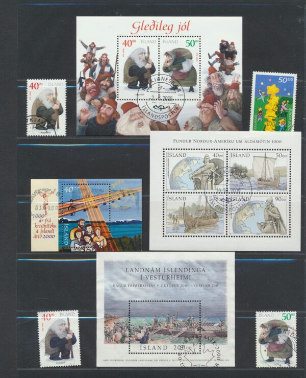 Iceland fine used 2000  stamps Yearset, all stamps and blocks issued. - Image 2