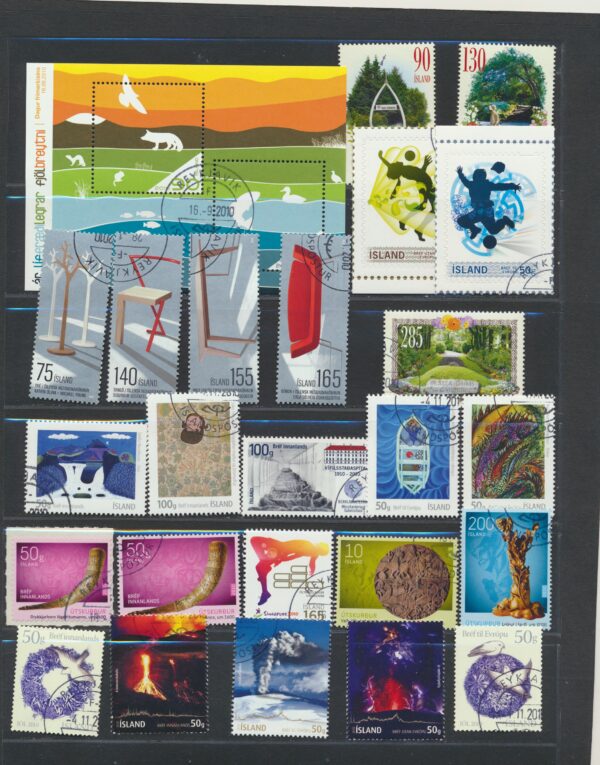 Iceland fine used 2010  stamps Yearset, all stamps and blocks issued.