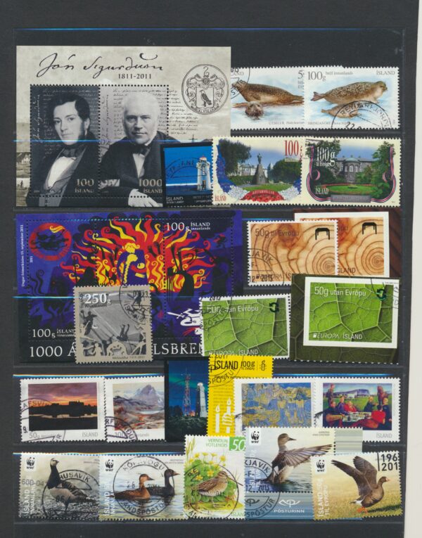 Iceland fine used 2011  stamps Yearset, all stamps and blocks issued.