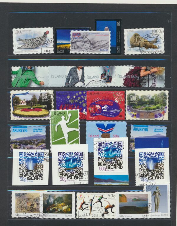 Iceland fine used 2012  stamps Yearset, all stamps and blocks issued.