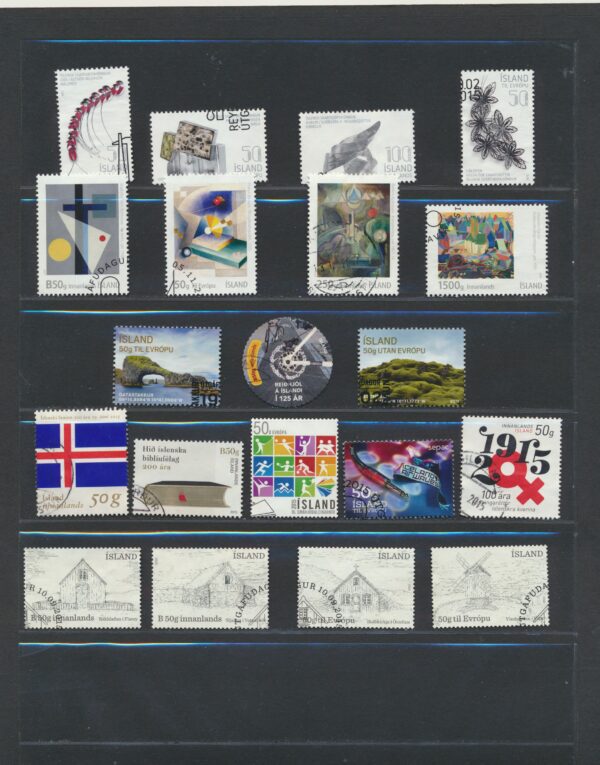 Iceland fine used 2015  stamps Yearset, all stamps and blocks issued.
