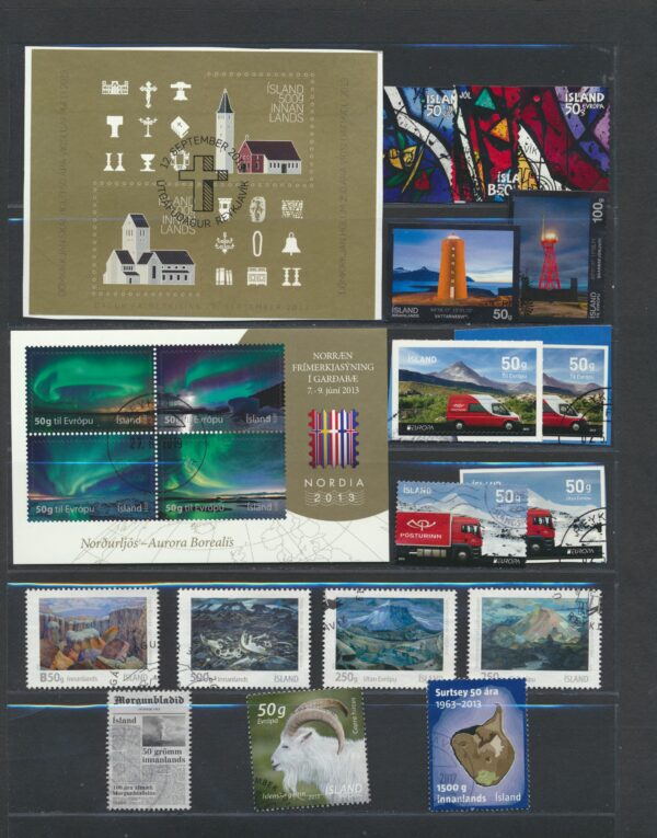 Iceland fine used 2013  stamps Yearset, all stamps and blocks issued.