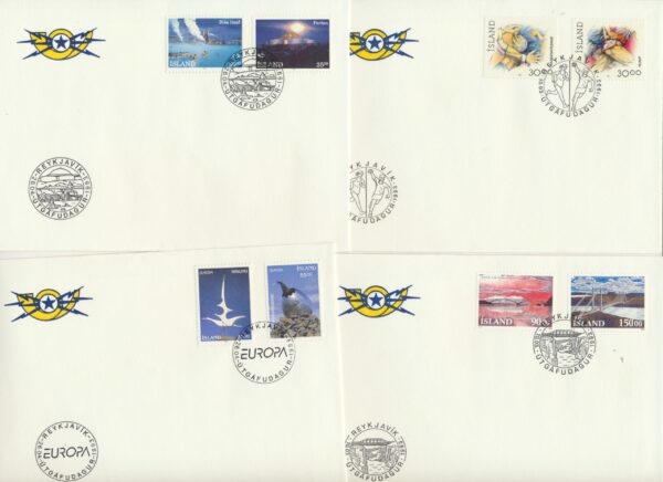 Iceland FDC  all issued  1993.