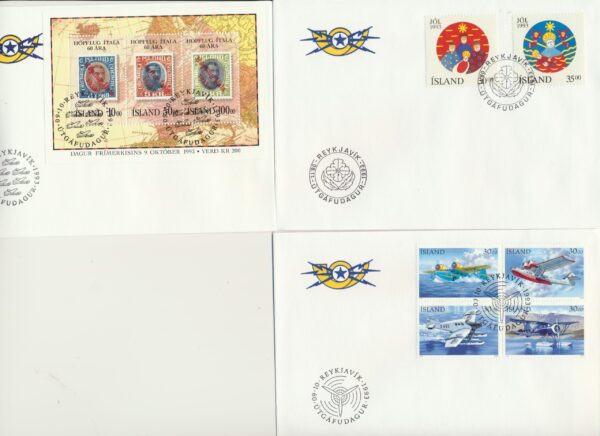 Iceland FDC  all issued  1993. - Image 2