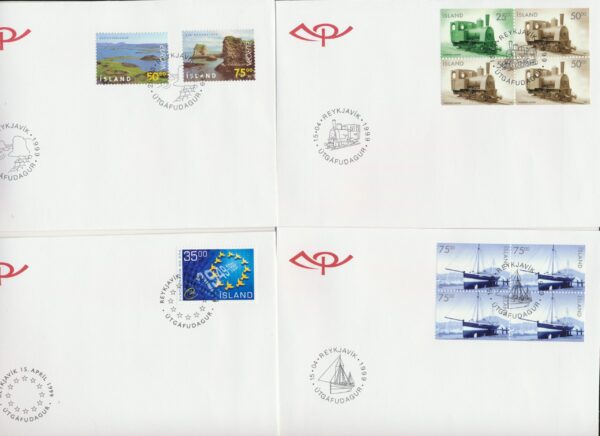 Iceland FDC  all issued  1999.