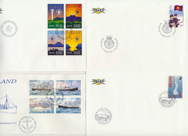 Iceland FDC  all issued  1995.