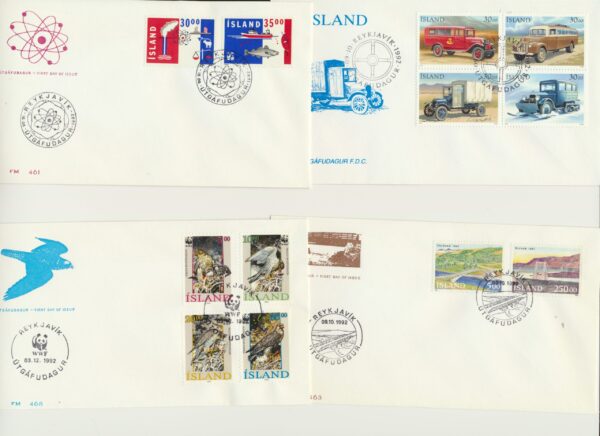 Iceland FDC  all issued  1992. - Image 3
