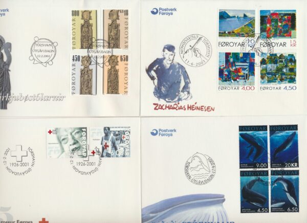 The Faroes  All FDC issued  at  year of 2001.