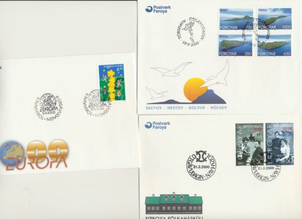 The Faroes  All FDC issued  at  year of 2000. - Image 2