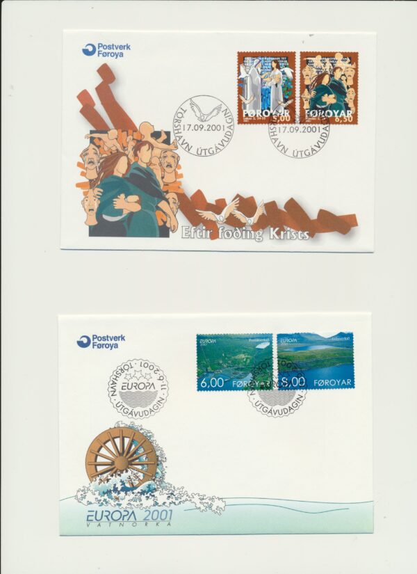 The Faroes  All FDC issued  at  year of 2001. - Image 3