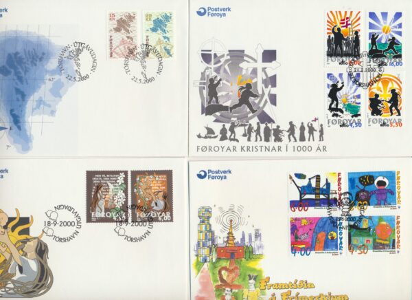 The Faroes  All FDC issued  at  year of 2000.