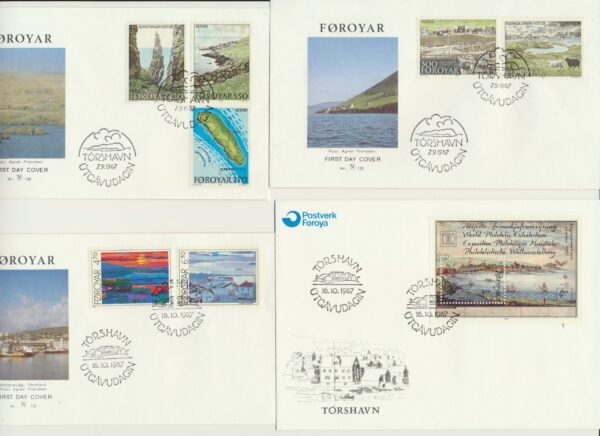 The Faroes All FDC issued at year of 1987.