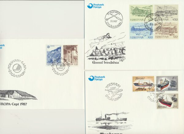 The Faroes All FDC issued at year of 1987. - Image 2