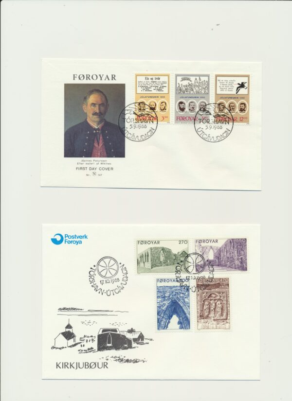 The Faroes All FDC issued at year of 1988. - Image 2