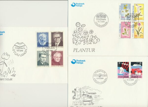 The Faroes All FDC issued at year of 1988.
