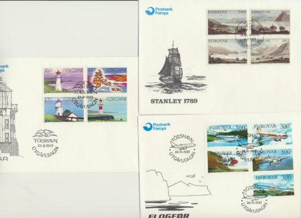 The Faroes All FDC issued at year of 1985.