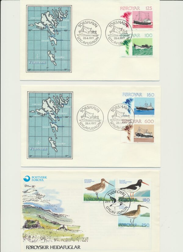 The Faroes All FDC issued at year of 1977.