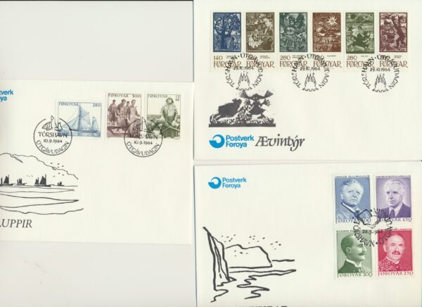 The Faroes All FDC issued at year of 1984.