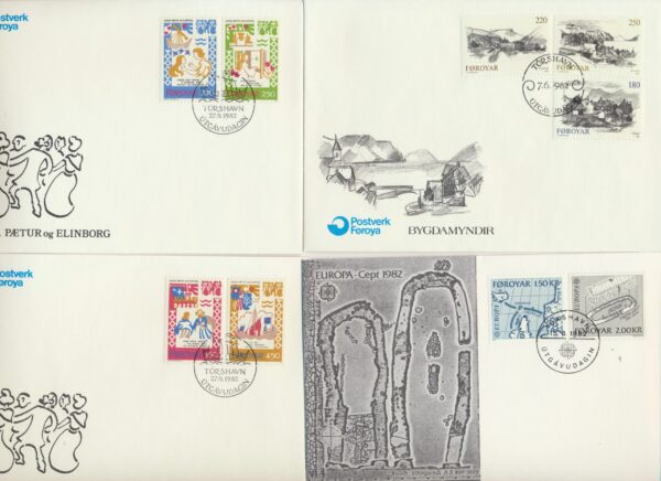 The Faroes All FDC issued at year of 1982.