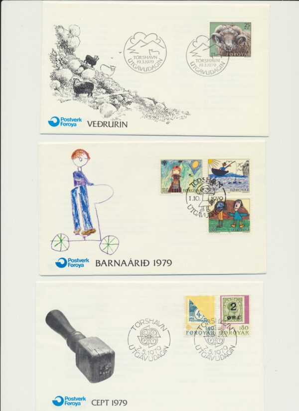 The Faroes All FDC issued at year of 1979.