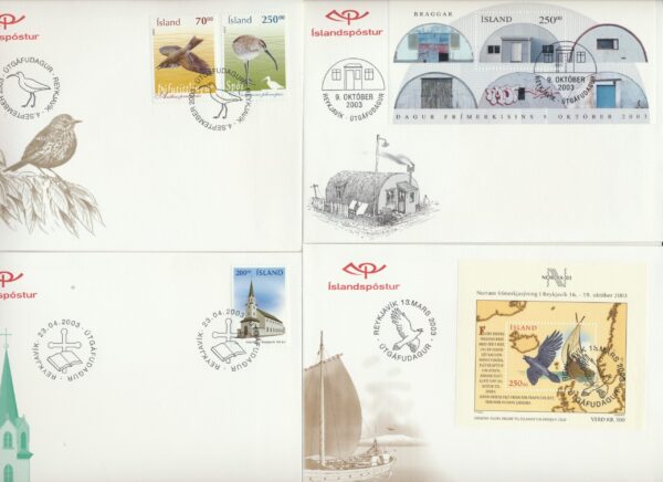 Iceland all FDCs issued in year of 2003.