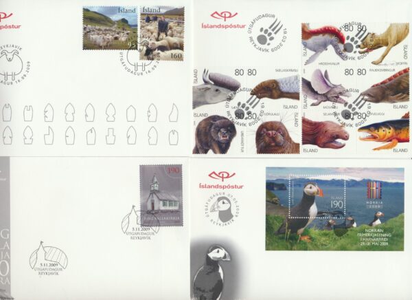 Iceland all FDCs issued in year of 2009.