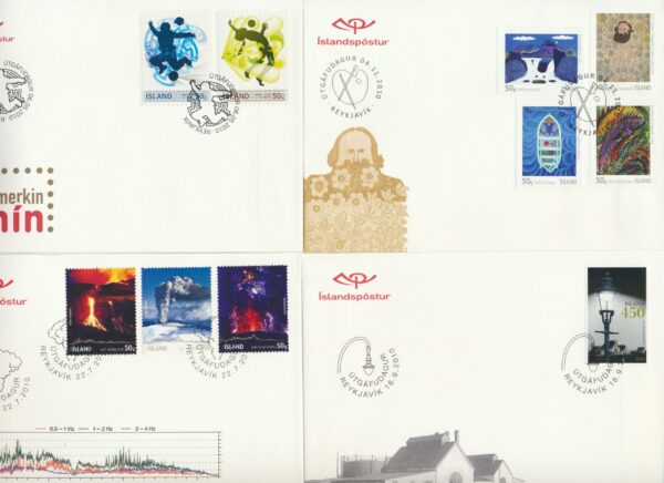 Iceland all FDCs issued in year of 2010.