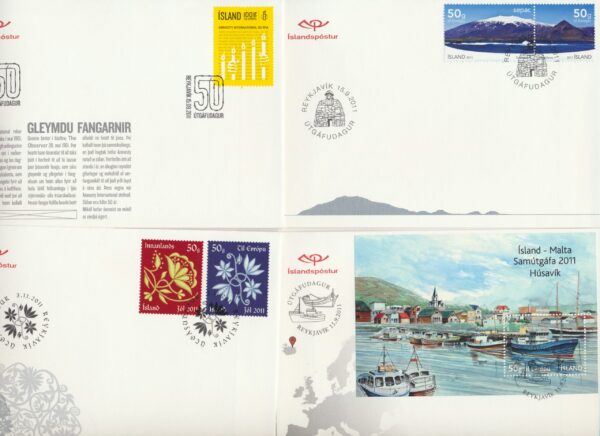 Iceland all FDCs issued in year of 2011. - Image 3