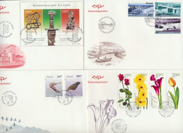 Iceland all FDCs issued in year of 2005.