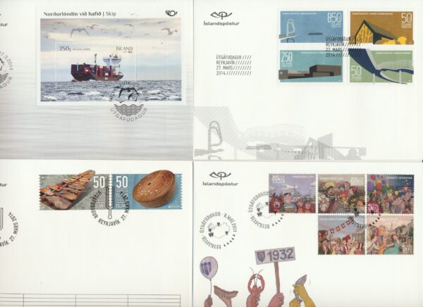 Iceland all FDCs issued in year of 2014.