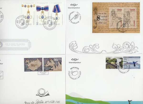 Iceland all FDCs issued in year of 2020.