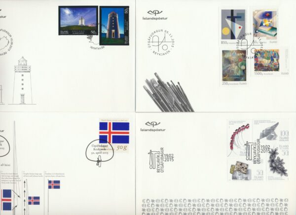 Iceland all FDCs issued in year of 2015.