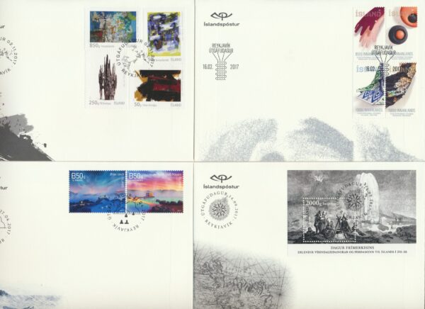 Iceland all FDCs issued in year of 2017.