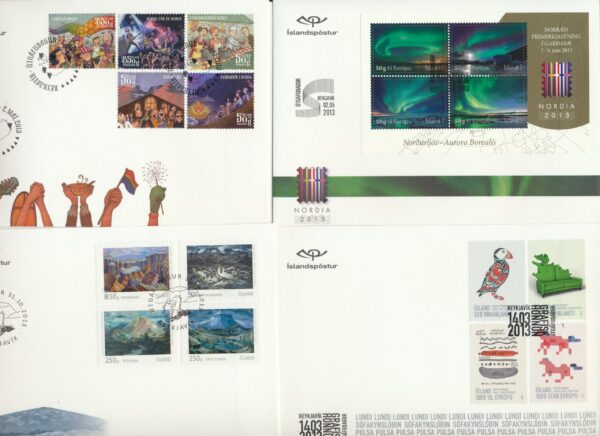 Iceland all FDCs issued in year of 2013.