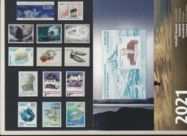 Greenland Yearset  2021  NH Mint.  stamps and blocks