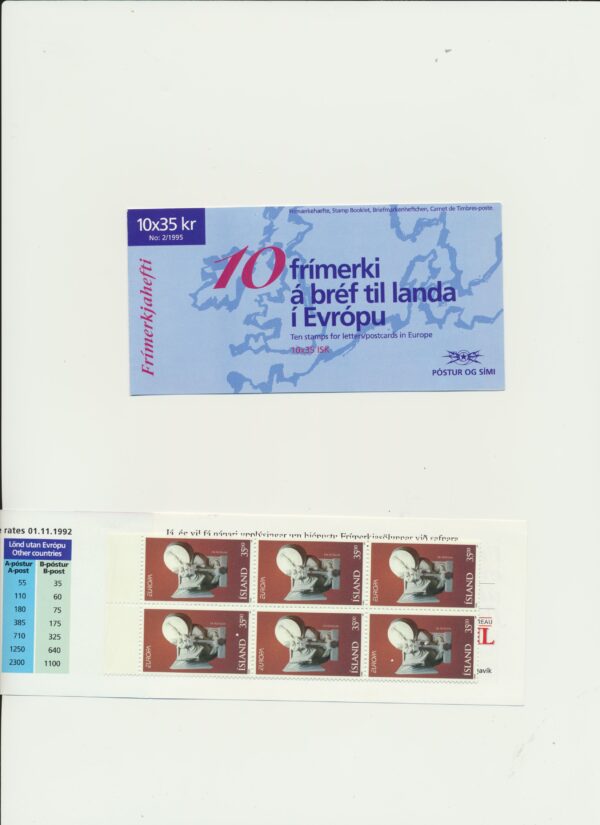 Iceland-booklet-issued-1995-Nh-Mint. Facit H-26