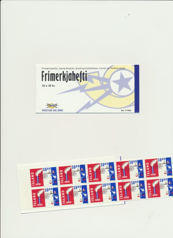 iceland-booklet-issued-1992-Nh-Mint. Facit H-13