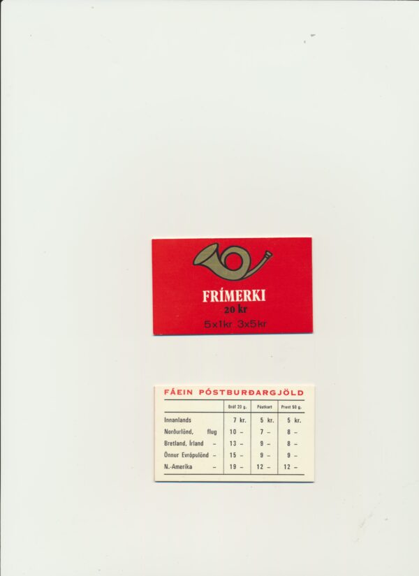 Iceland Booklet issued 1970. NH Mint.