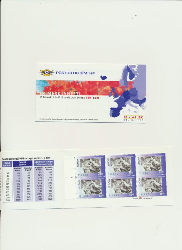Iceland-booklet-issued-1997-Nh-Mint. Facit H-38