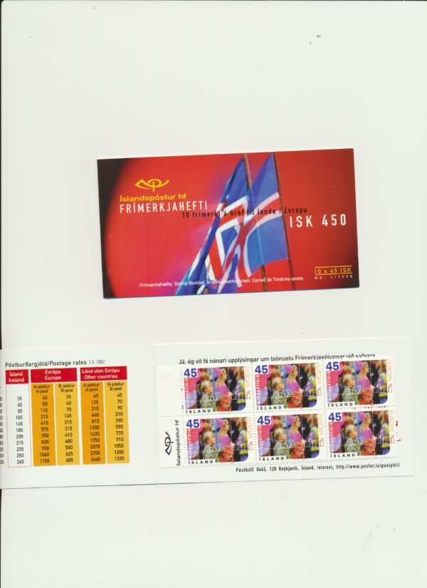 Iceland-booklet-issued-1998-Nh-Mint. Facit H-40