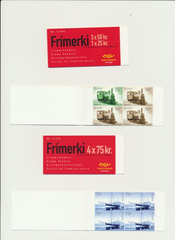 Iceland-booklet-issued-1999-Nh-Mint. Facit H-43 and  44