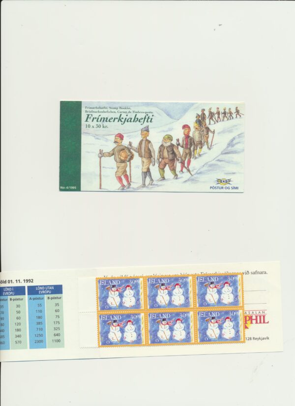 Iceland-booklet-issued-1995-Nh-Mint. Facit H-29
